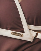 Sculptéd Espresso Créme Two-tone triangle bikini Top