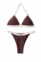 Sculptéd Espresso Créme Two-tone triangle bikini set