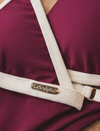 Sculptéd Burgundy Moon Two-toned triangle bikini Top