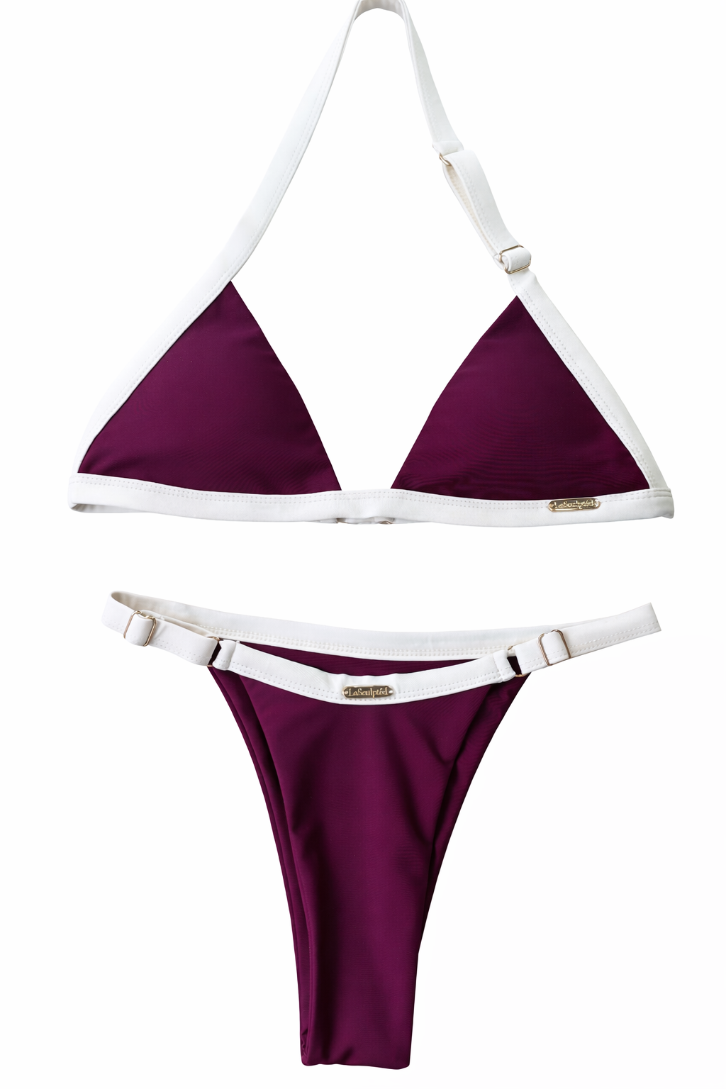 Sculptéd Burgundy Moon Two-toned triangle bikini set