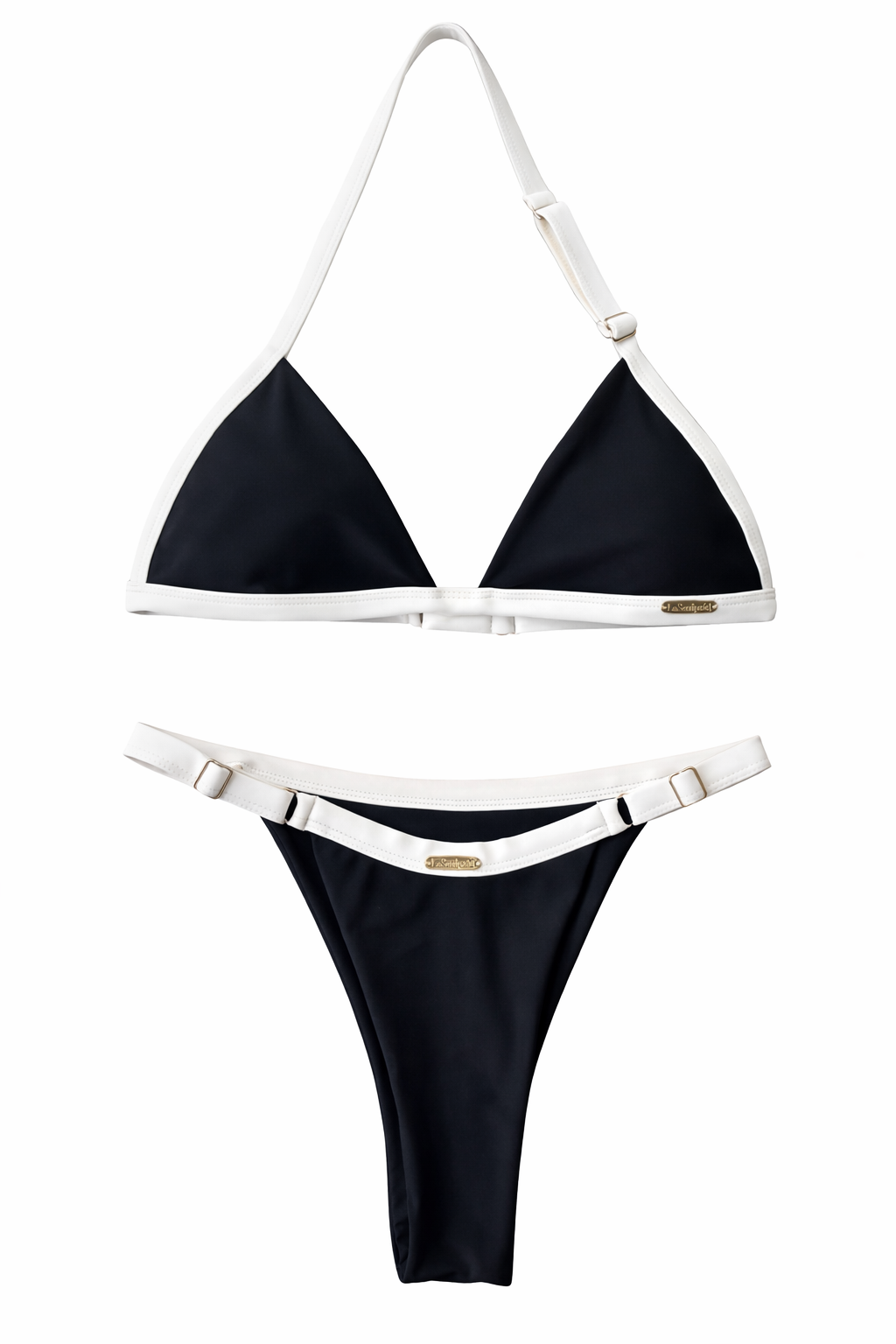 Sculptéd Midnight Nior Two-toned Triangle bikini set