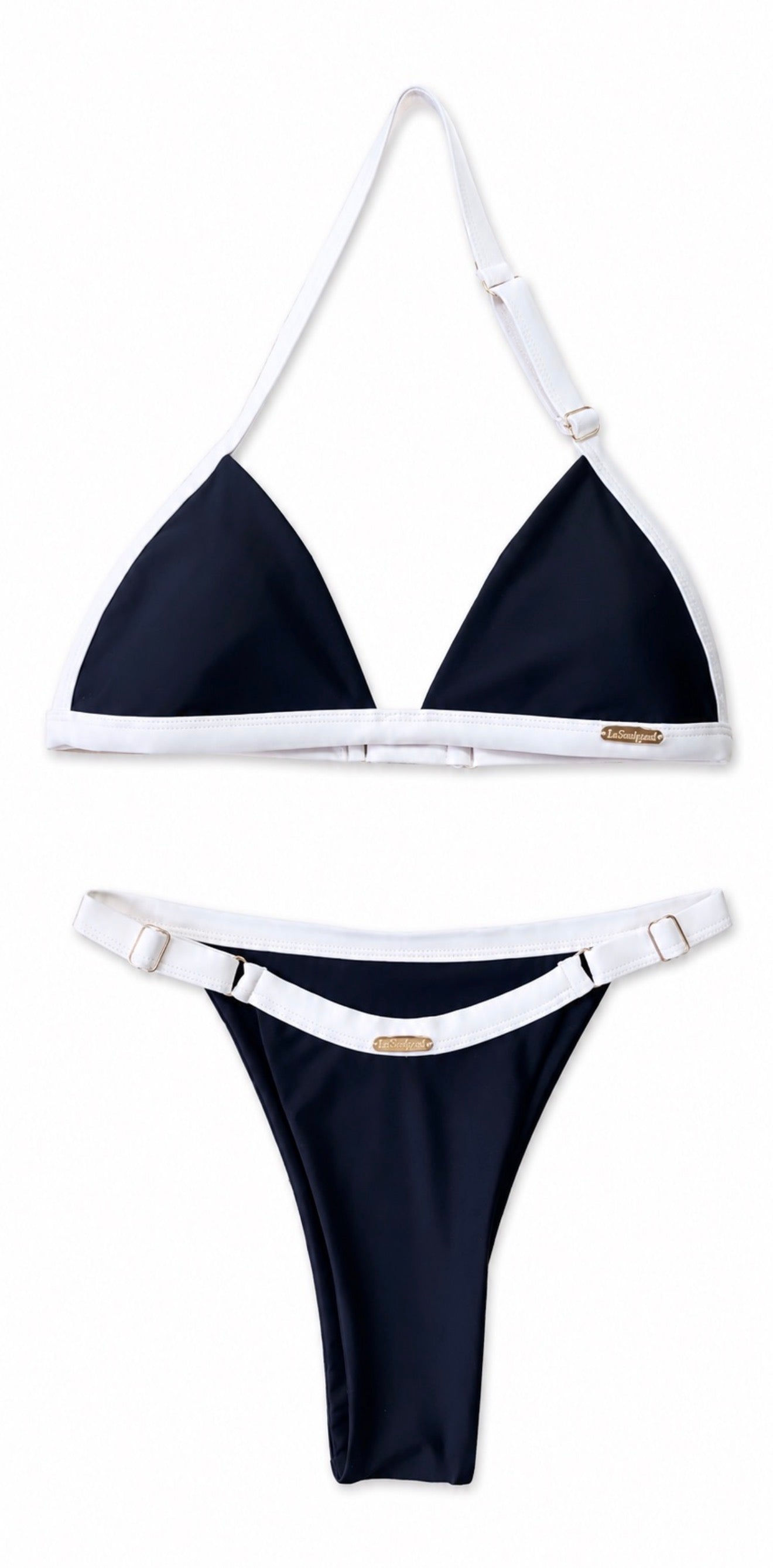 Sculptéd Midnight Nior Two-toned Triangle bikini Set