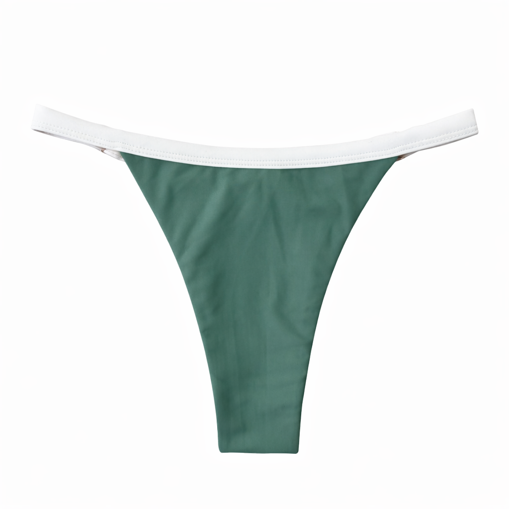 Sculptéd sage Reverie Two-toned triangle bikini set