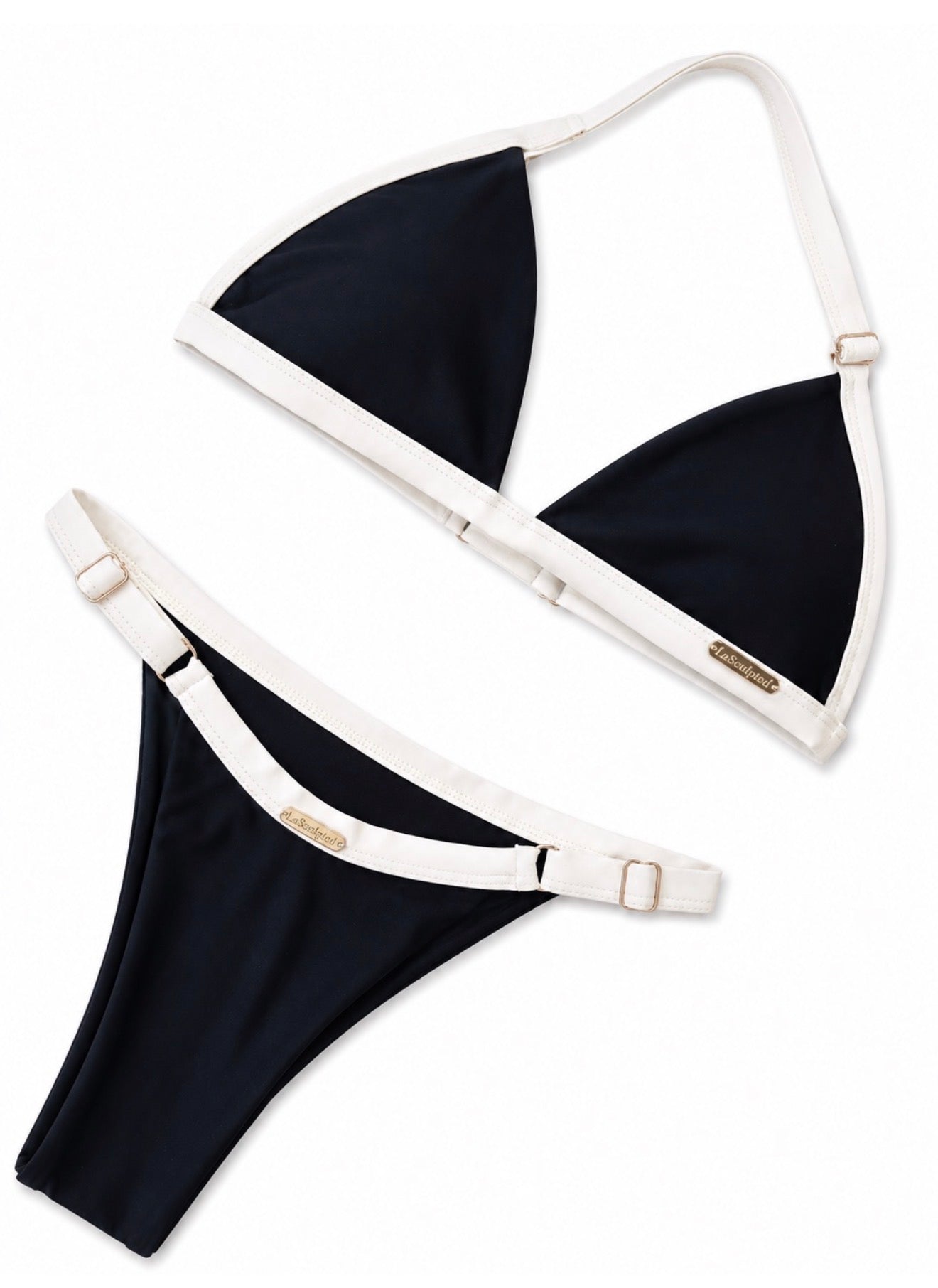 Sculptéd Midnight Nior Two-toned Triangle bikini Set