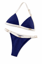 Sculptéd Navy Créme Two-toned triangle bikini set