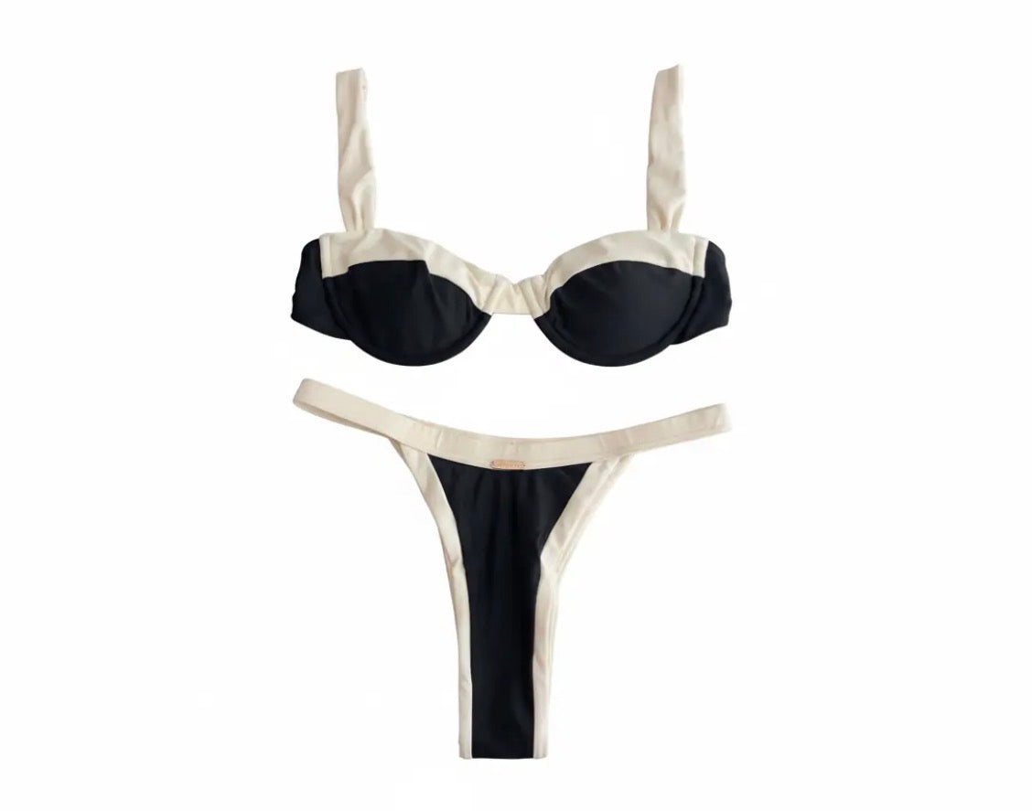 Midnight Nior Two-toned Bikini Bottoms
