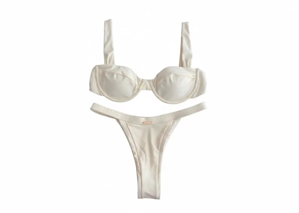 Pearl Two-toned Triangle Bikini Bottoms