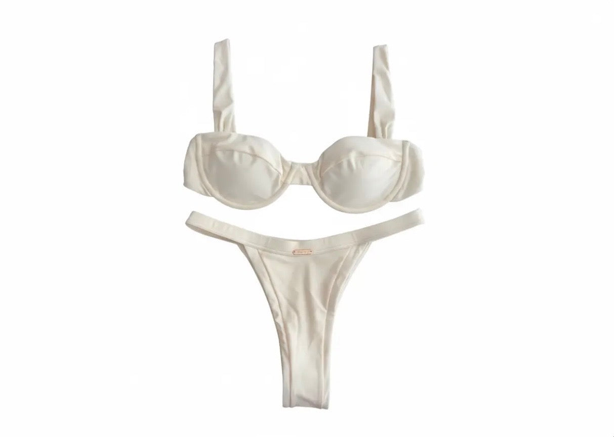 Pearl Two-toned Triangle Bikini Bottoms